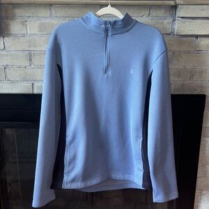 Izod Men's Sky Blue and Navy Zip-Up Sweater